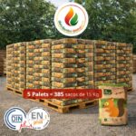 Naturpellet Premium — 5 paletes de 385 sacos (15 kg cada) — 5775 kg — Certificado ENplus
