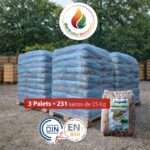 Burpellet Premium — 3 paletes de 231 sacos (15 kg cada) — 3465 kg — Certificado ENplus