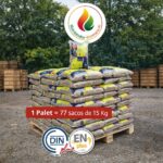 Pellet Asturias Premium — 1 palete de 72 sacos (15 kg cada) — 1080 kg — Certificado ENplus