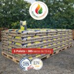 Pellet Asturias Premium — 5 paletes de 360 sacos (15 kg cada) — 5400 kg — Certificado ENplus