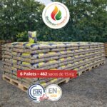 Pellet Asturias Premium — 6 paletes de 432 sacos (15 kg cada) — 6480 kg — Certificado ENplus